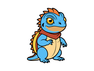 Cute blue cartoon dinosaur
