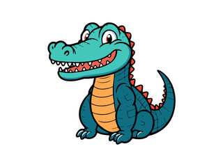 Cartoonish alligator sitting down