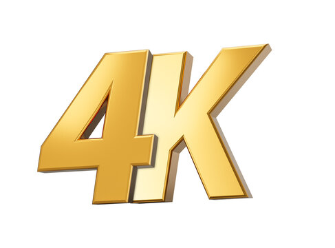 Ultra high definition television technology Golden 4K Ultra HD TV 3d illustration
