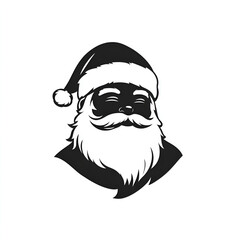 Obraz premium Santa Claus Silhouette with Merry Expression