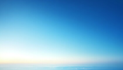 Obraz premium Clear sky without clouds light blue sky above the horizon without clouds for the background. 