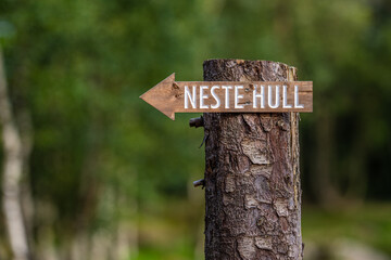 sign showing the way to the next hole.