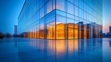 Transparency: A clear glass government building symbolizing open and transparent governance.