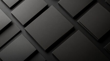Obraz premium black Business Card on Black Background for Professional Branding and Design Mockup