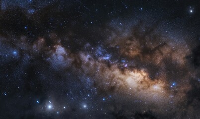 Naklejka premium A starry night sky with a long line of stars