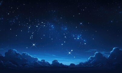 A starry night sky with a long line of stars