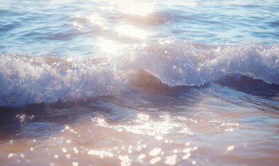 Ocean waves gently lapping against the shore