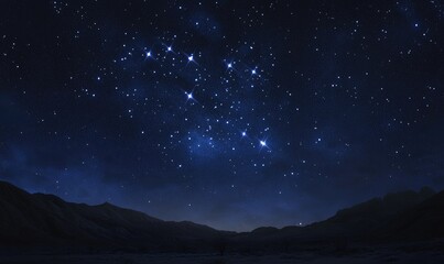 A starry night sky with a long line of stars