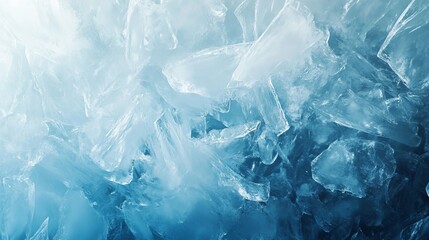 Obraz premium A cool and tranquil depiction of frozen patterns and light, creating a mirrored effect that reflects the stillness of ice.