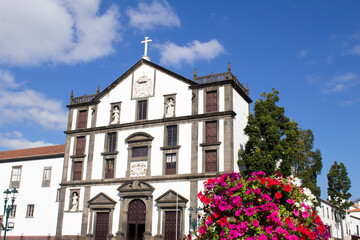 Beautiful view of the church on a summer day. Funchal. Madeira. Portugal.