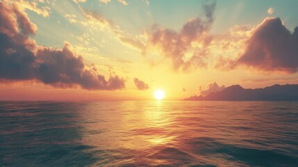 Fototapeta premium beautiful sunset on the sea --