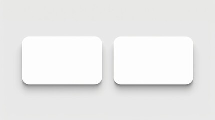 Plastic or Paper White Business Card Isolated on Transparent Background, Vector Blank Sticker with Rounded Corners