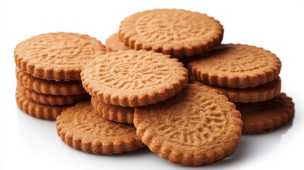 brown cookies isolated on white -