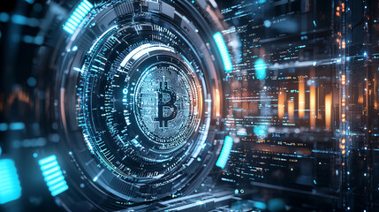 A 3D digital currency vault with floating encrypted codes, symbolizing the security and protection of digital currencies and assets 