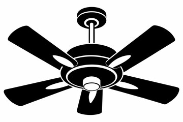 Ceiling fan icon vector black silhouette