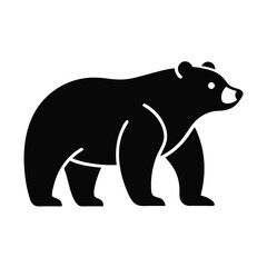 Minimalistic Bear Silhouette Logo - Clean Vector Design on White Background for SVG, Cricut, and T-Shirt Graphics