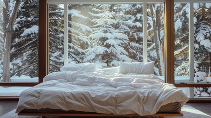 Flash Sale Web Banner for Winter Sleep Essentials with 35% Discount on Mattresses This Weekend Only