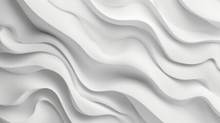 Obraz premium White background of gypsum smooth relief waves. Abstract banner. AI generative.
