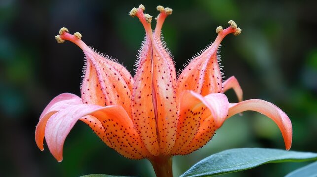 Devils Claw Flower. Pink and Orange Botanical Closeup in Nature