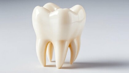 background with a close-up model of a tooth for web design or advertising dental services