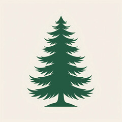 Obraz premium Modern Balsam Fir Logo with Clean Vector Illustration and Minimalist Flat Design Set against Crisp White Background Perfect for Branding Graphic Design Marketing Corporate Identity Digital Use