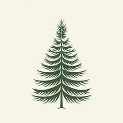 Fototapeta premium Modern Balsam Fir Logo with Clean Vector Illustration and Minimalist Flat Design Set against Crisp White Background Perfect for Branding Graphic Design Marketing Corporate Identity Digital Use