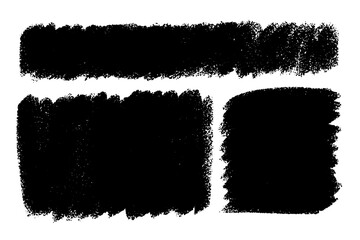 Vector set of hand drawn brush strokes, stains for backdrops rectangular shapes. Monochrome various textured design element set. One color artistic hand drawn backgrounds.