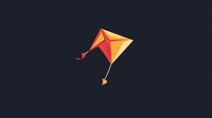 "Soaring High: Vector Illustration of a Classic Kite Icon"

