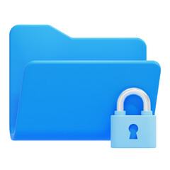 PNG 3D Locked Folder Icon Isolated on A White Background