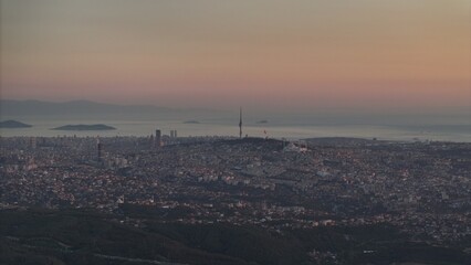 aerial view Istanbul at sunset