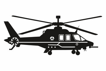 military helicopter silhouette vector