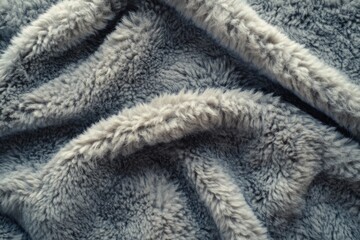 Shearling - Faux Sheepskin Fabric Texture in Gray. Soft and Fluffy Texture for Warmth