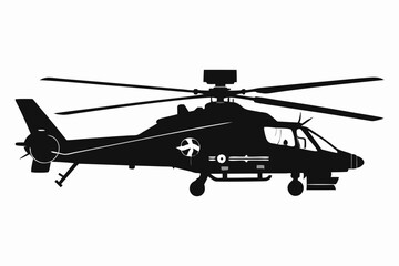 military helicopter silhouette vector