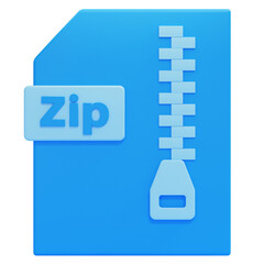 PNG 3D Zip File Icon Isolated on A White Background