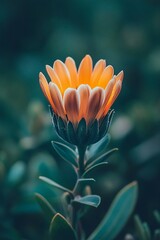Fototapeta premium Radiant Orange Flower Blooming in Soft Focus - Nature Beauty and Serenity