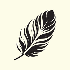 Obraz premium Editable Black Bird Feather Silhouette Design on Transparent Background