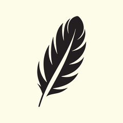 Obraz premium Editable Black Bird Feather Silhouette Design on Transparent Background