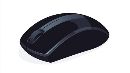 "Stylish Precision: Black Wireless Mouse on a Clean White Background"