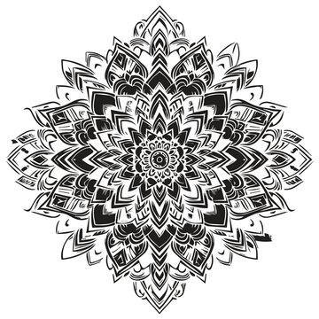 recommend clip art: Abstract mandala silhouette with tribal patterns