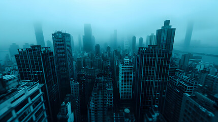 Obraz premium Very Tall City With Lot Tall Buildings