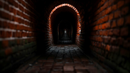 Fototapeta premium Tunnel With Long Walkway Between Two Buildings