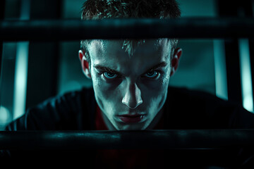 A vampire lifting weights in a dimly lit gym at night, showcasing strength and fierce determination during a workout session