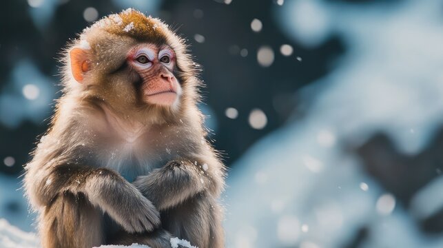 portrait of a long macaque
