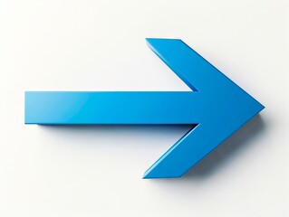 A blue arrow pointing to the right on a white background