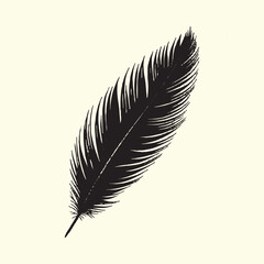 Editable Black Bird Feather Silhouette Design on Transparent Background