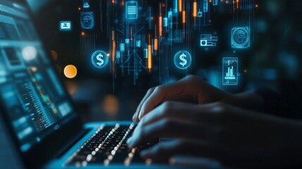 Fototapeta premium Modern Digital Finance: Online Financial Services and Investment Opportunities