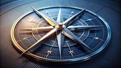 Naklejka premium Compass rose with stylized navigation elements and modern corporate branding integrated into a cohesive visual identity, conveying guidance and forward-thinking business strategy.