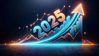 analyzing company financial balance sheet working with digital virtual graphics for 2025. Calculating financial data for long term investment growth goals in 2025