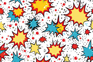Pop art explosions in bright colors