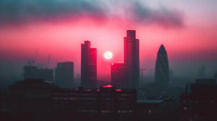 View City Skyline Dusk